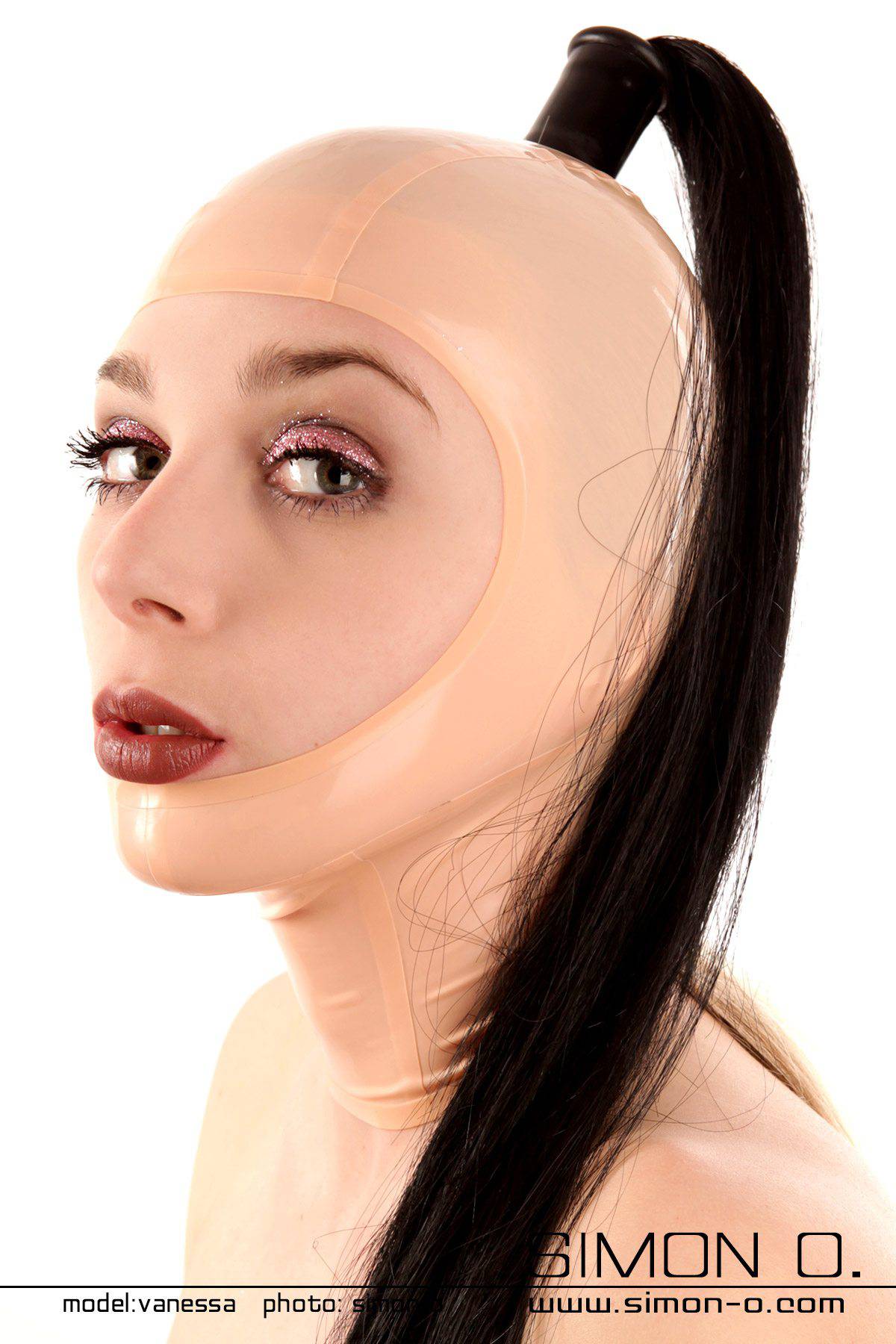 Latex Maske gesichtsoffen - für 1 Haarteil