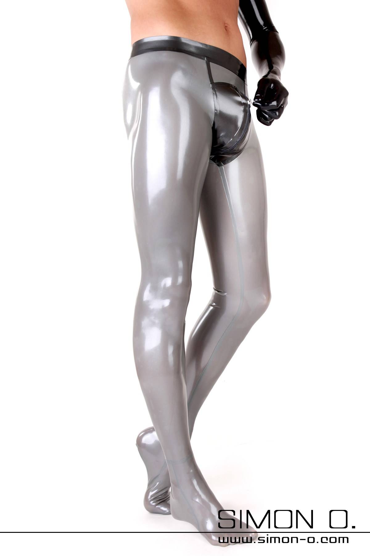 Herren Latex Strumpfhose mit Zipp