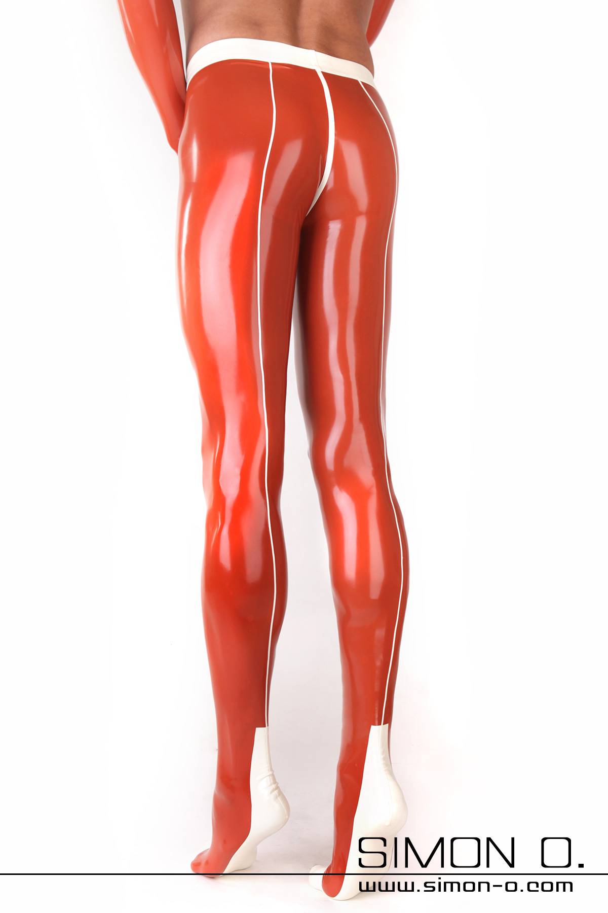 Herren Latexstrumpfhose mit Naht und Kondom