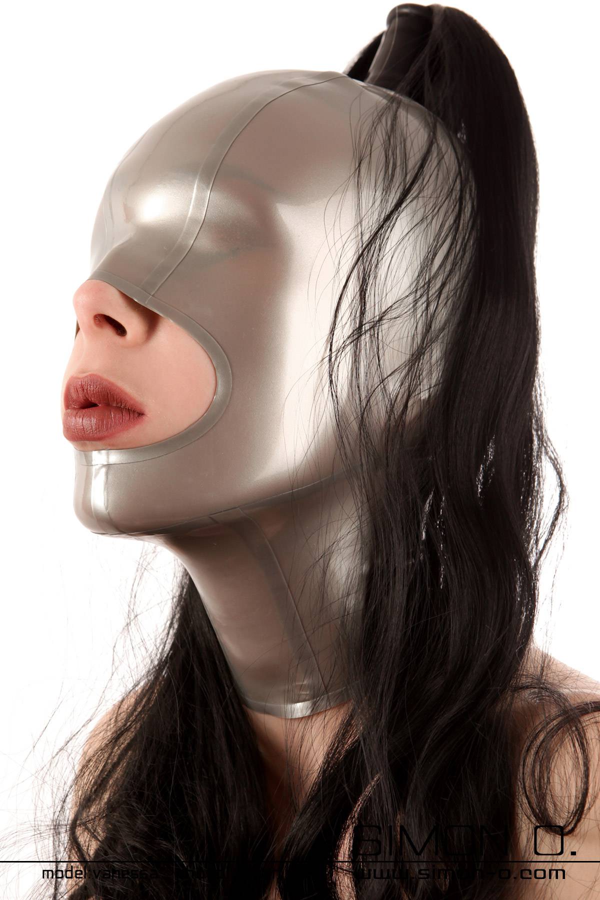 Latex Maske Blindfold - für 1 Haarteil