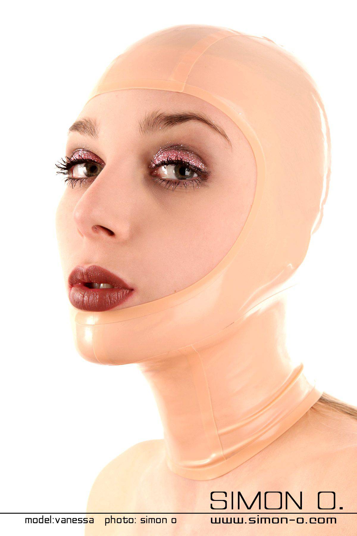 Latex mask with open face