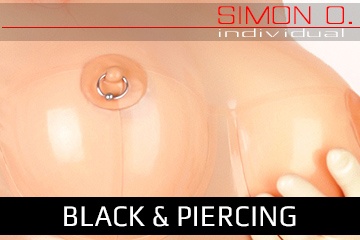 + Latexnippel Schwarz & Piercing