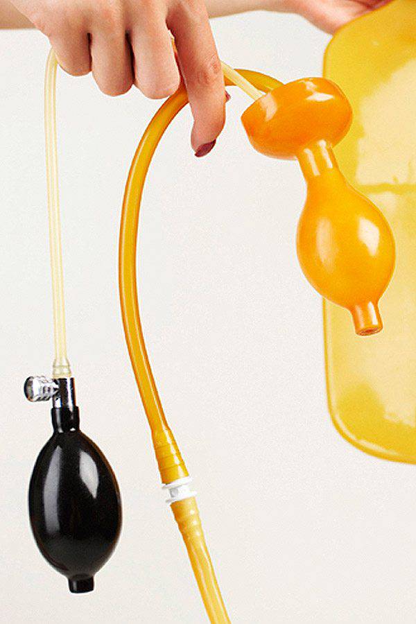 Inflatable latex enema plug in transparent