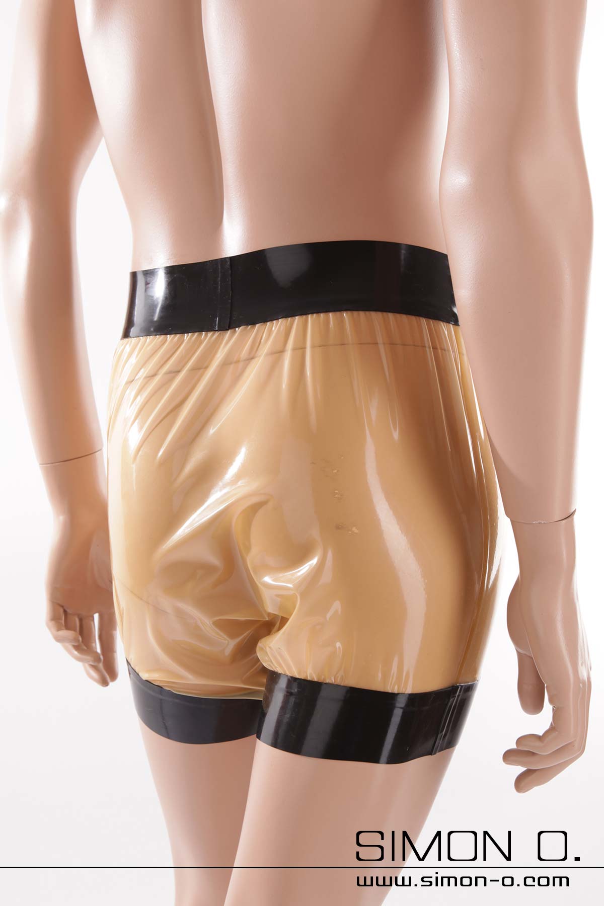 Latex diaper pants for golden shower in transparent with black