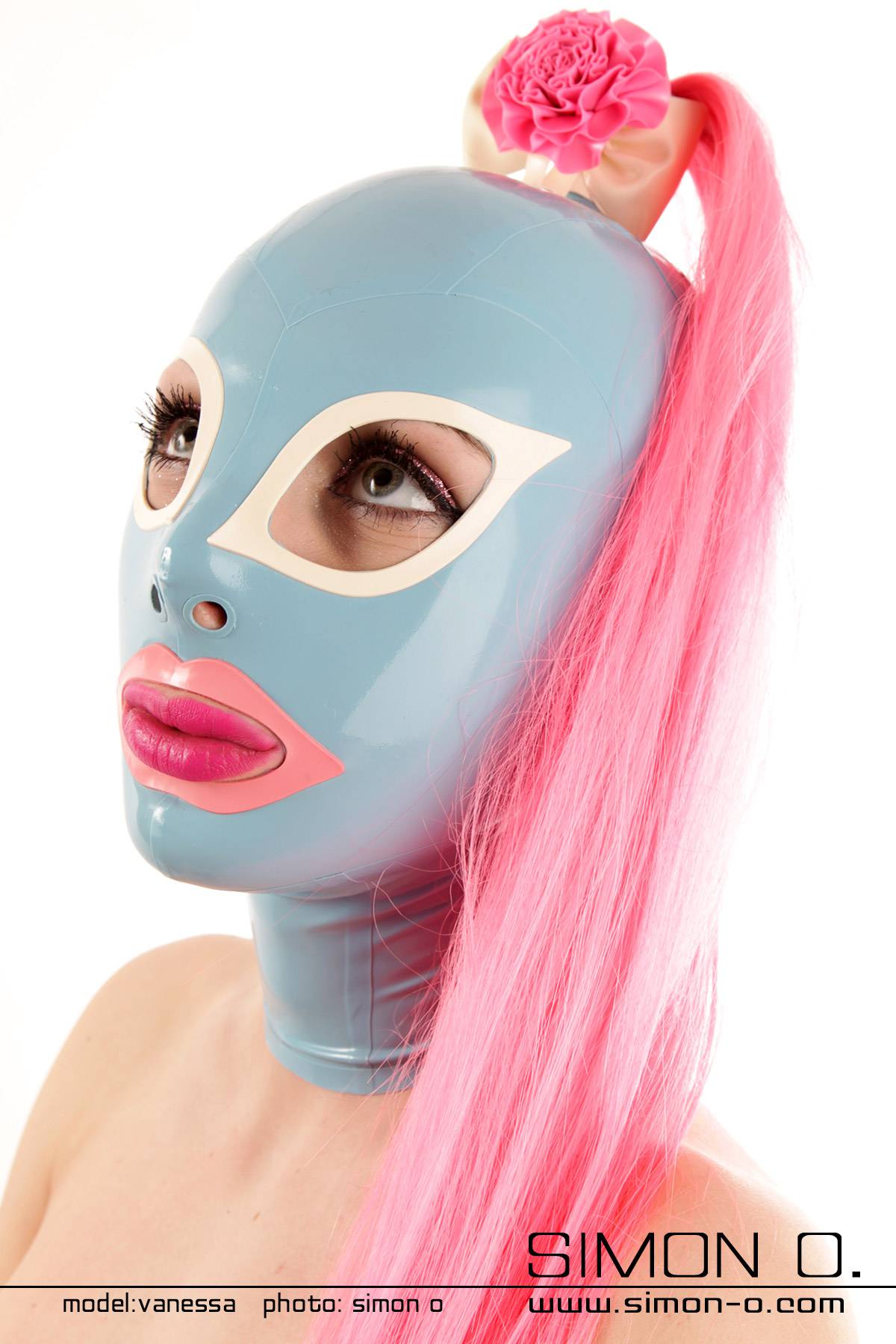 Latex mask with cat's eyes - for 1 hairpiece