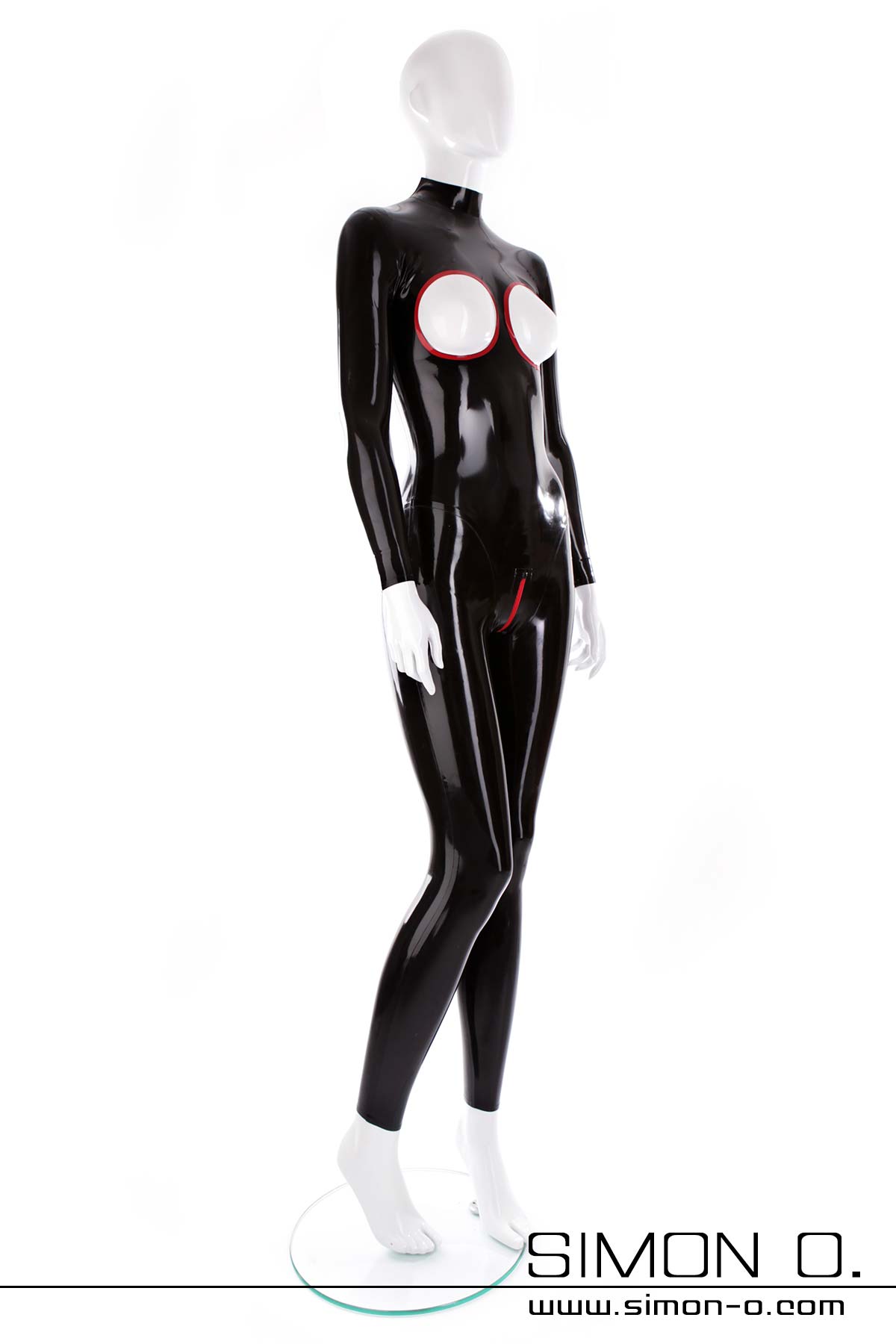 Latex Bondage Herren Catsuit mit angearbeitete Maske Socken und Fäustlingen mit D Ringen 