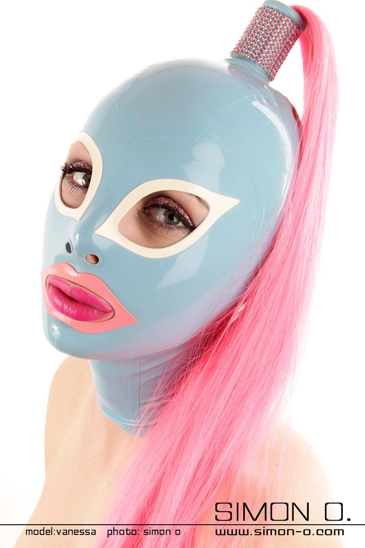 Latex mask with cat's eyes - for 1 hairpiece