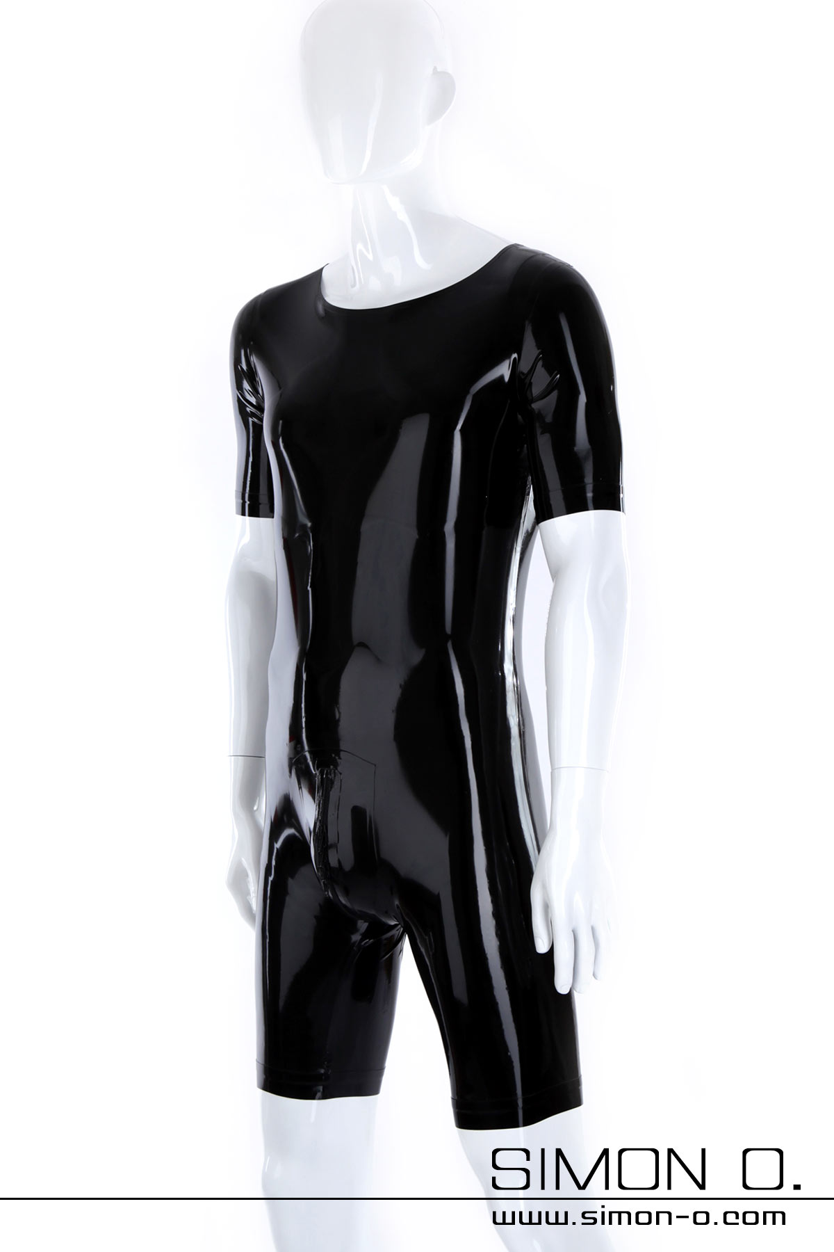 Latex body with round neckline - in black, red and transparent